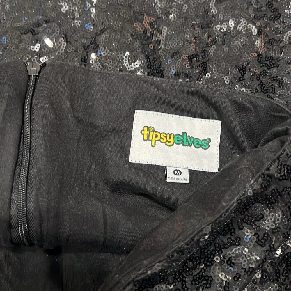 Black Sequin Skirt - Medium (Tipsy Elves) - Picture 7 of 7